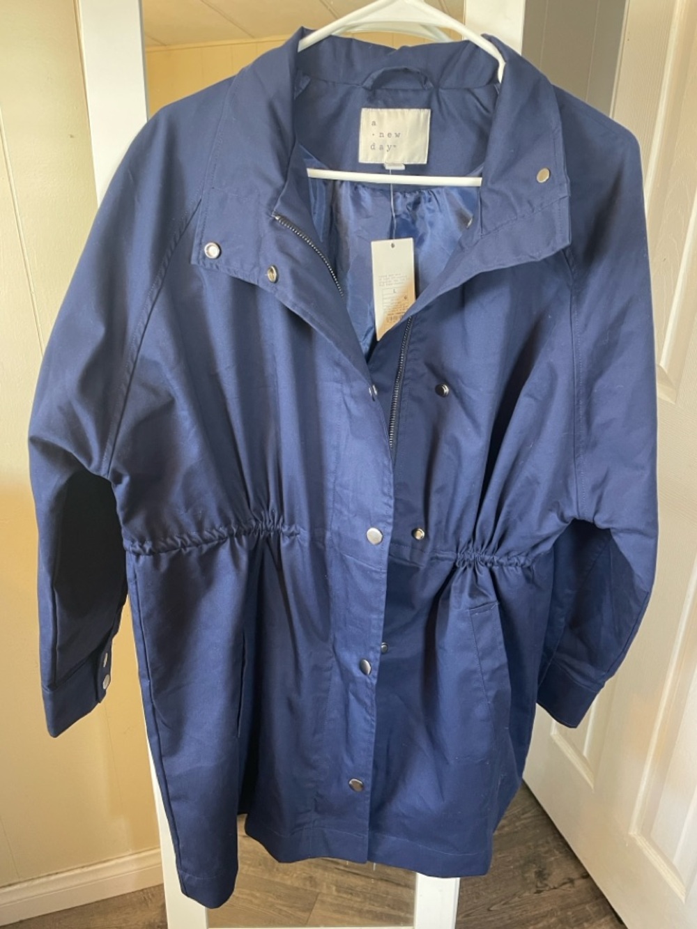 a new day Navy Drawstring-Waist Utility Jacket